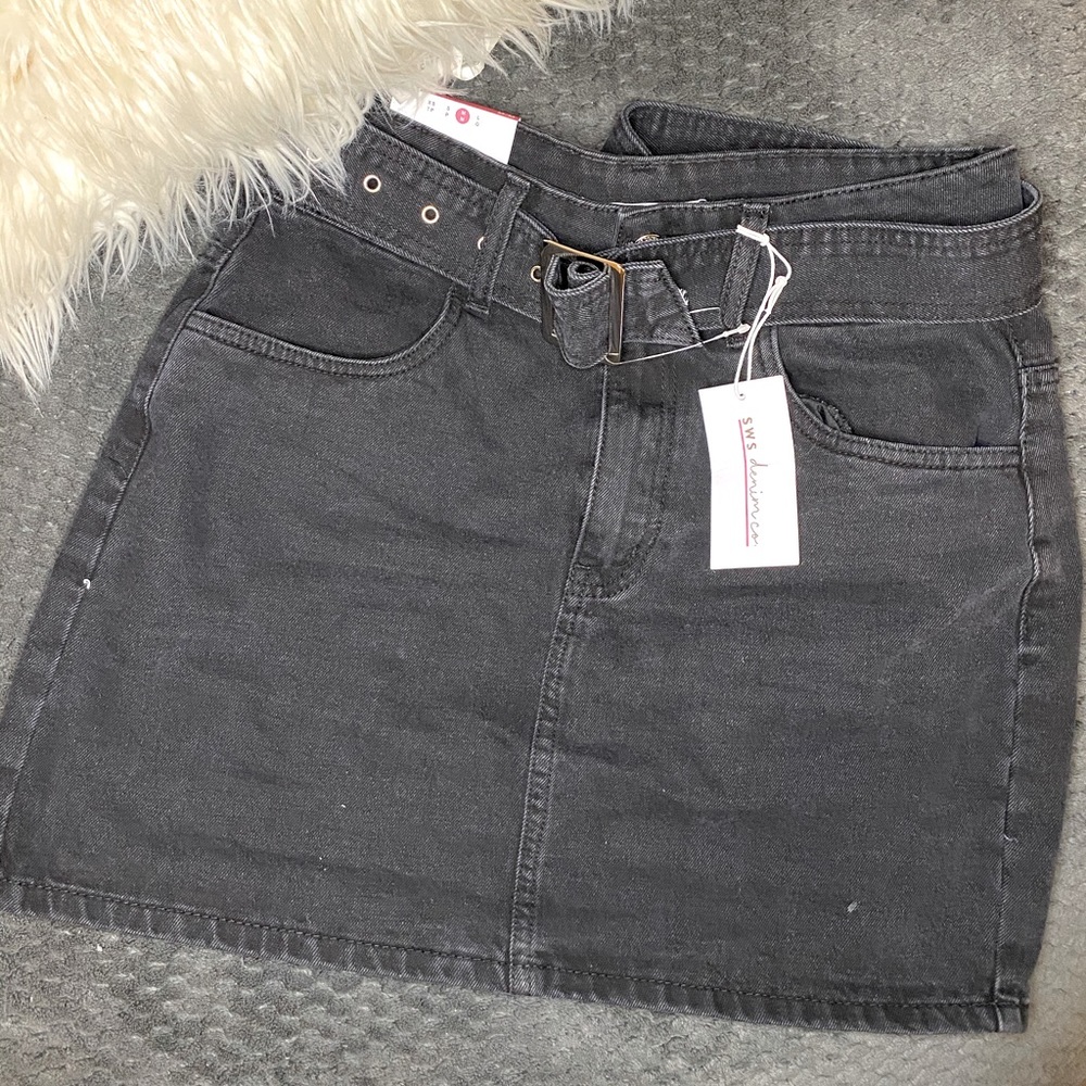 Black denim Mini skirt- BRAND NEW